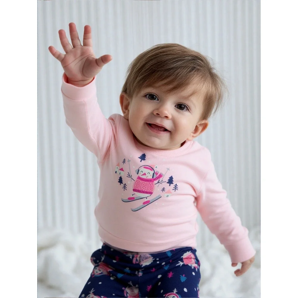 Baby Girls Pajama Set Cat & Jack Baby‎ Girls Snowman Pajama Set Size 12M Multi
